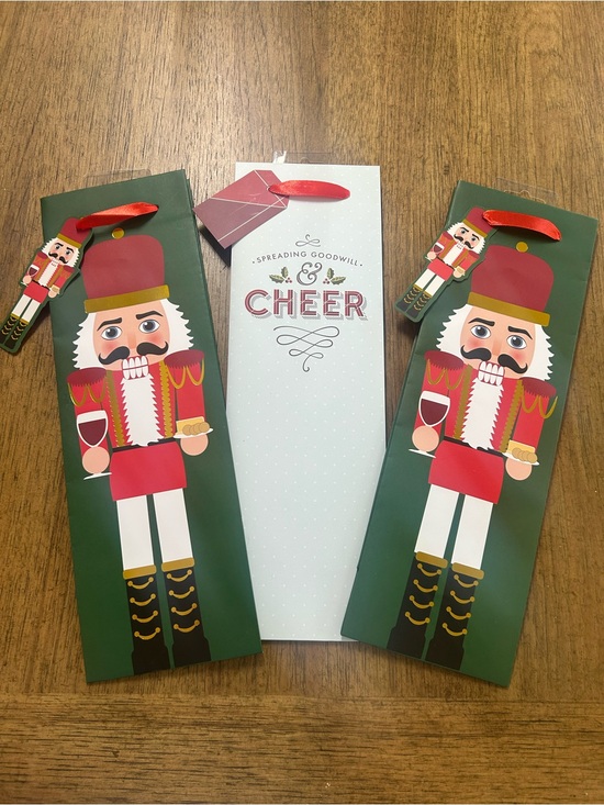 Other - Wine gift bags - set of 3 - great for holiday gifting! 🍷🎄🎁 Nutcracker & Cheer